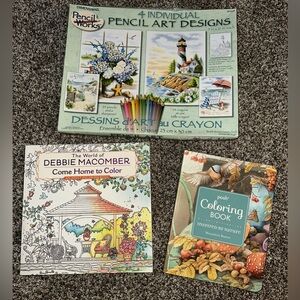 Adult Coloring Book Bundle Lot - Macomber, Bastin